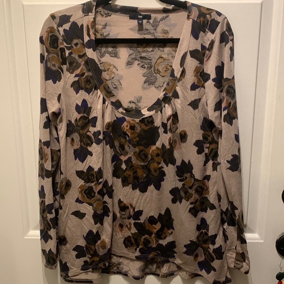 Gap high low floral long sleeve - Picture 1 of 5